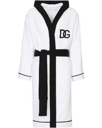 Dolce & Gabbana - Terry Cotton Dg Logo Robe - Lyst