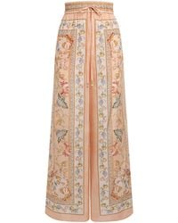 Zimmermann - Silk Roselight Drawstring Trousers - Lyst