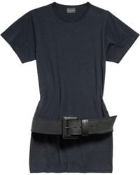 Balenciaga - Belted T-Shirt Mini Dress - Lyst
