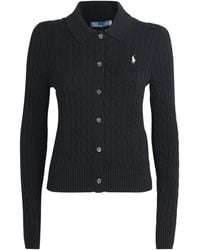 Polo Ralph Lauren - Cotton Polo Pony Cable-Knit Cardigan - Lyst