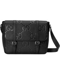 Gucci - Medium Leather Jumbo Gg Messenger Bag - Lyst