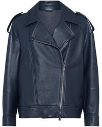 Brunello Cucinelli - Leather Biker Jacket - Lyst