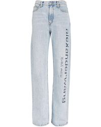 Alexander Wang - Logo-cut-out Straight Jeans - Lyst