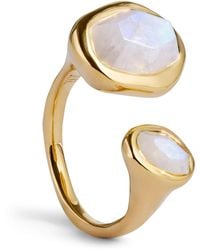Monica Vinader - Vermeil And Moonstone Odyssey Open Ring - Lyst