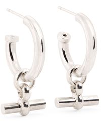 Tilly Sveaas - Medium Sterling Silver T-bar Hoop Earrings - Lyst