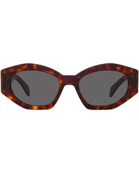 Celine - Tortoiseshell Cat Eye Oval Sunglasses - Lyst