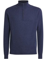 Corneliani - Virgin Wool-Cashmere Quarter-Zip Sweater - Lyst