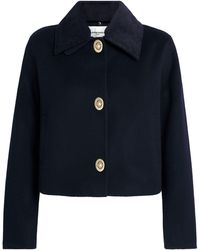 Claudie Pierlot - Wool-Blend Corduroy-Collar Jacket - Lyst
