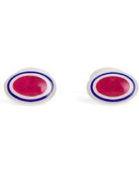 Deakin & Francis - Sterling And Enamel Oval Cufflinks - Lyst