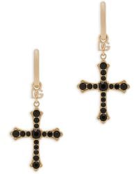 Dolce & Gabbana - Cross Pendant Earrings - Lyst