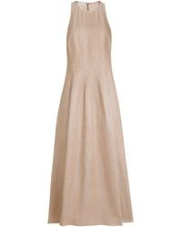 Brunello Cucinelli - Linen-Blend Maxi Dress - Lyst