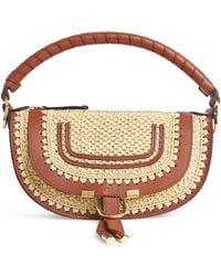 Chloé - Mini Raffia-Effect Marcie Shoulder Bag - Lyst