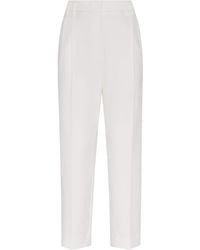 Brunello Cucinelli - Cotton Twill Pleated Trousers - Lyst