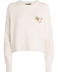 Maje - Wool-Cashmere Brooch Sweater - Lyst