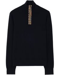 Burberry - Wool Quarter-Zip Sweater - Lyst