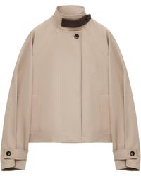 Loewe - Cotton-Silk-Blend Cropped Coat - Lyst