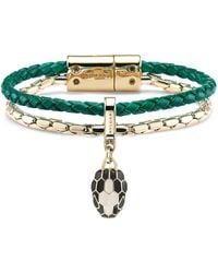 BVLGARI - Leather Serpenti Forever Bracelet - Lyst