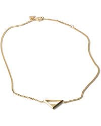 Prada - Triangle Logo Pendant Necklace - Lyst