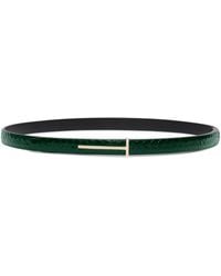 Tom Ford - Leather Python-Print T Icon Belt - Lyst