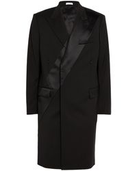 Helmut Lang - Satin Stripe Tuxedo Overcoat - Lyst