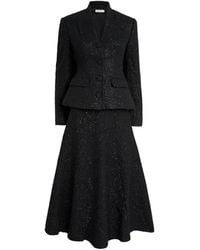 Self-Portrait - Metallic Bouclé Midi Dress - Lyst
