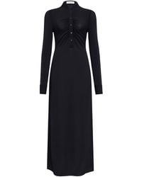 Alaïa - Ruched Long-Sleeve Maxi Dress - Lyst