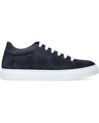 Isaia - Suede Perforated Sneakers - Lyst