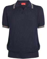 Isaia - Silk-Linen Polo Shirt - Lyst