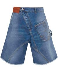 JW Anderson - Denim Twisted Workwear Shorts - Lyst