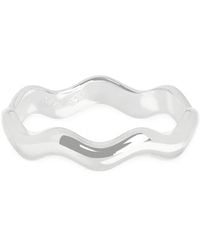 Astrid & Miyu - Rhodium-Plated Sterling Ripple Ring - Lyst