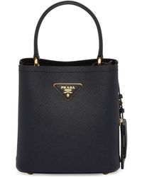 Prada - Small Leather Saffiano Panier Top-handle Bag - Lyst