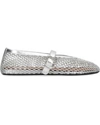 Alaïa - Leather Mesh Ballet Flats - Lyst
