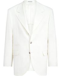 Brunello Cucinelli - Linen-Wool Single-Breasted Blazer - Lyst