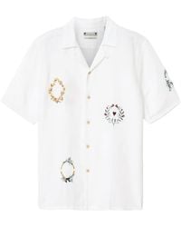 AllSaints - Linen Embroidered Deck Shirt - Lyst
