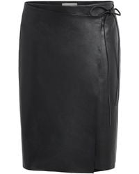 St. Agni - Leather Everyday Wrap Midi Skirt - Lyst