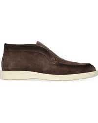 Santoni - Suede Detroit High-Top Loafers - Lyst