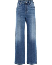 Brunello Cucinelli - Comfort Cotton Wide-Leg Jeans - Lyst