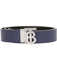 Burberry - Reversible Leather Tb Monogram Belt - Lyst