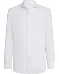 Brunello Cucinelli - Linen Long-Sleeve Shirt - Lyst