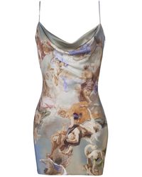 Balmain - Renaissance Print Slip Mini Dress - Lyst