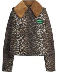 Barbour - X Ganni Leopard Print Waxed Anorak Jacket - Lyst