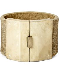 Parts Of 4 - Leather And Acid-treated Silver-plated Box Lock Bracelet - Lyst