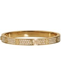 Cartier - Yellow Gold And Diamond-paved Love Bracelet - Lyst
