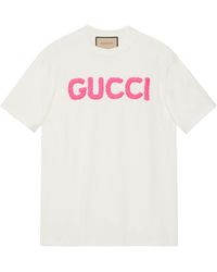 Gucci - Logo-embroidered Cotton-jersey T-shirt - Lyst
