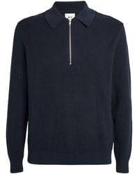 NN07 - Cotton Ribbed Quarter-zip Sweater - Lyst