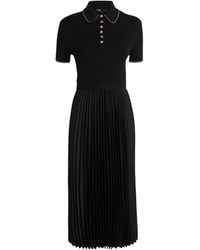 Maje - Pleated-Skirt Polo Midi Dress - Lyst