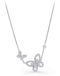 Graff - White Gold And Diamond Butterfly Necklace - Lyst