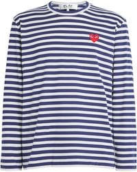 COMME DES GARÇONS PLAY - Heart Logo Striped T-Shirt - Lyst