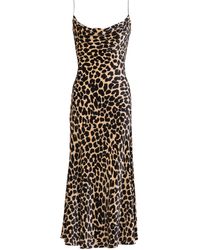 Balmain - Velvet Leopard Print Midi Dress - Lyst