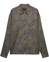 Prada - Cotton-Silk Zip-Up Shirt - Lyst